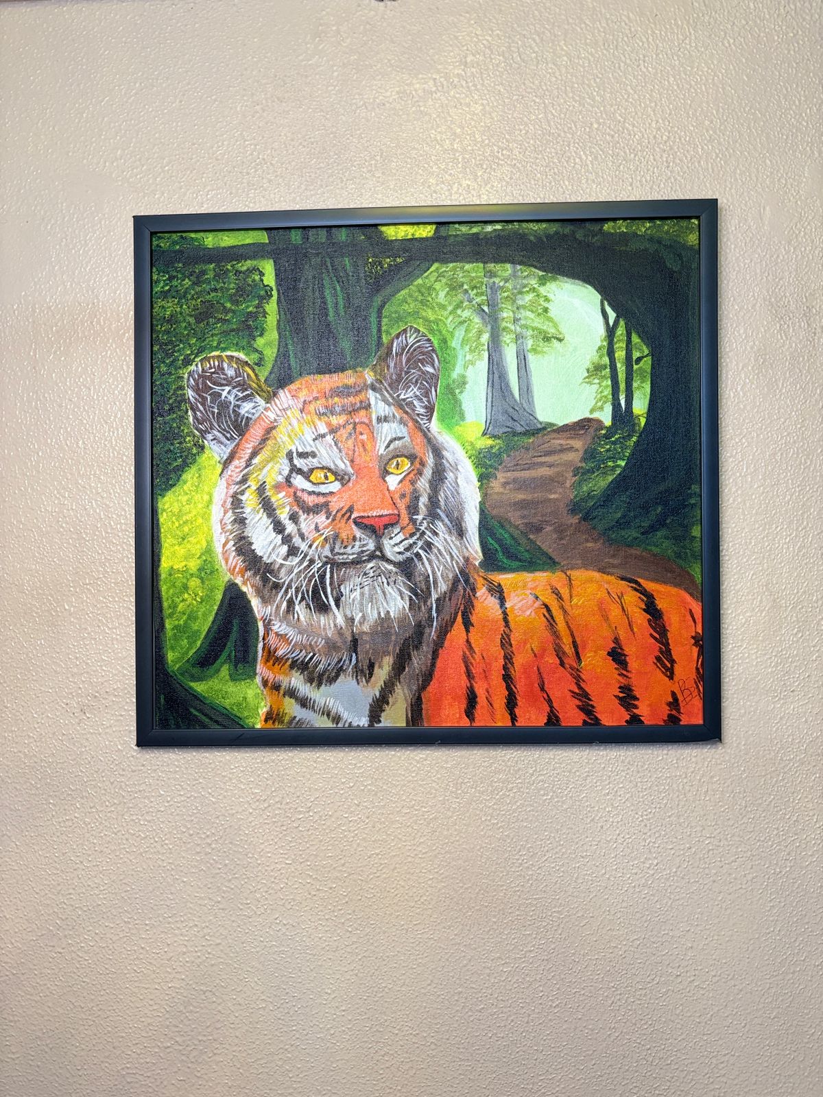 "Majestic Guardian"- Handmade Framed Tiger Painting