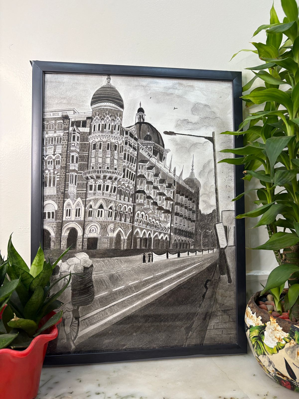 “Timeless Majesty: The Taj in Charcoal”