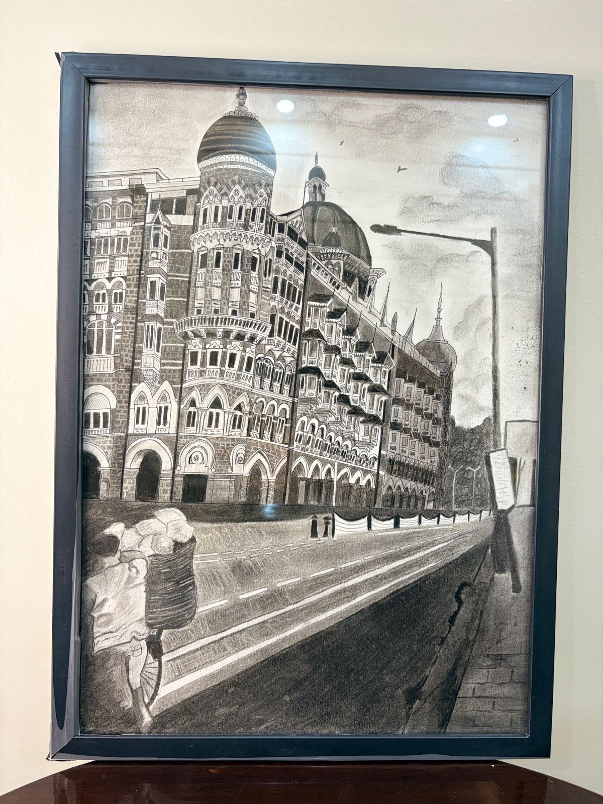 “Timeless Majesty: The Taj in Charcoal”