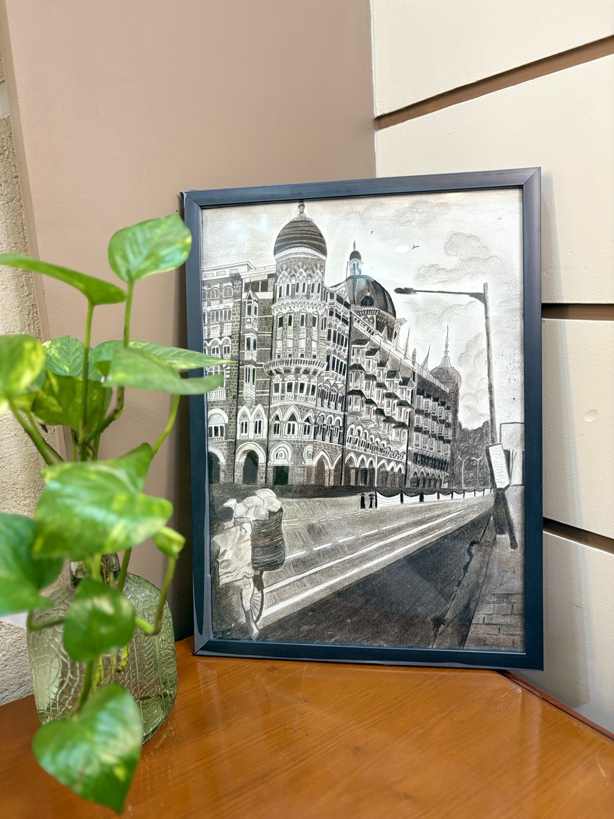 “Timeless Majesty: The Taj in Charcoal”